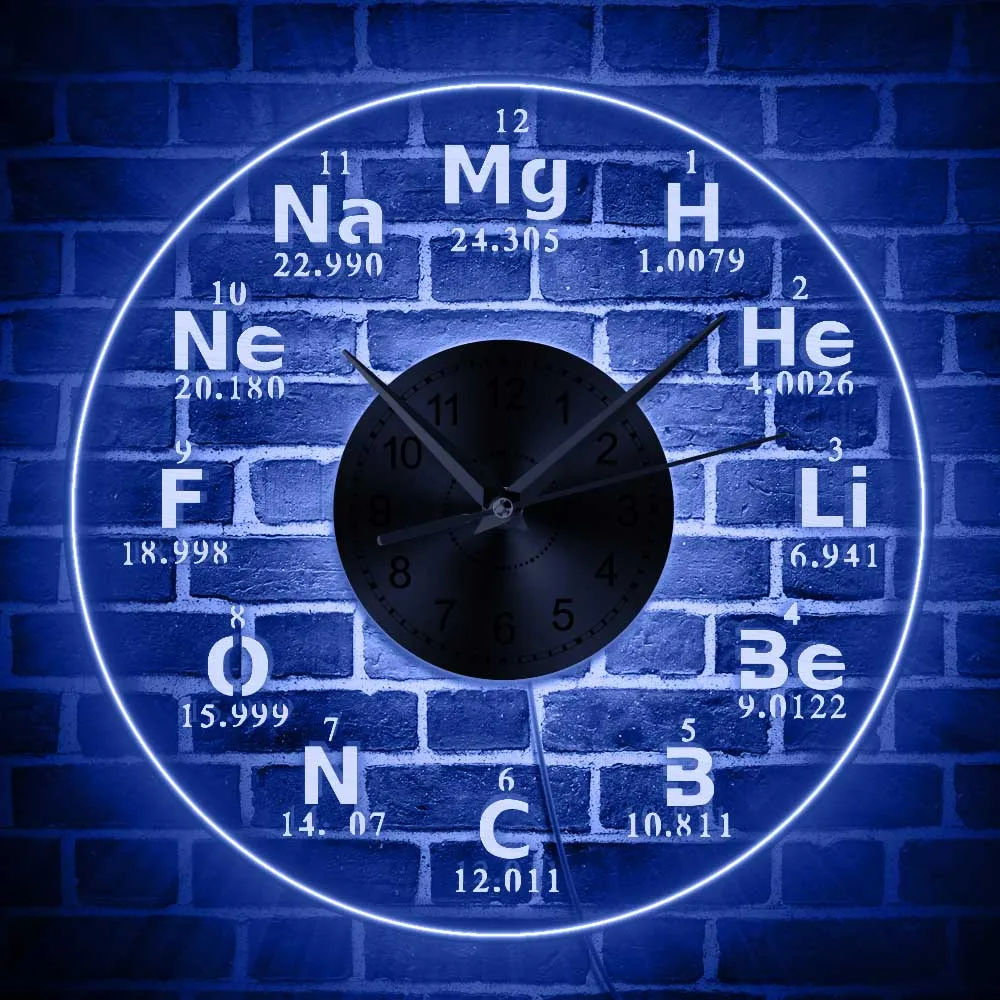 1 шт. химический элемент периодически акриловые настенные часы Современные круглые декоративные наручные часы, настенные часы домашний Декор современный настенное искусство
