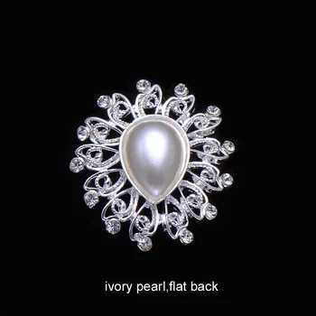 

(S0578) 10pcs/lot, 35mmx38mm metal rhinestone embellishment ,flower shape,silver plating,flat back,all crystals