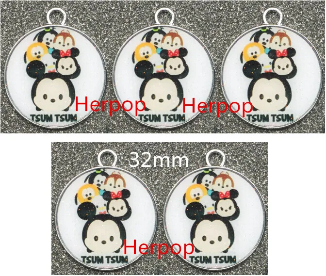New cartoon tsum tsum mickey minnie circular Enamel Metal