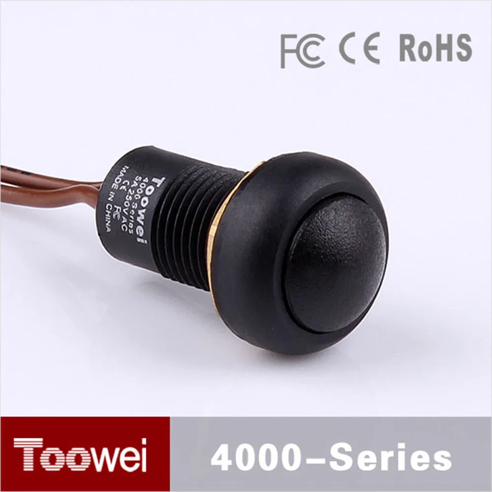 10pcs/lot dome head latching waterproof push button switch ip67