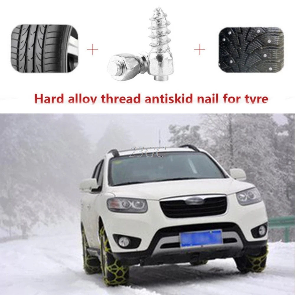 

12mm Car SUV ATV Anti-Slip Screw Spin Wheel Socket Snow Tire Spikes Trim 100PCS/SET J17