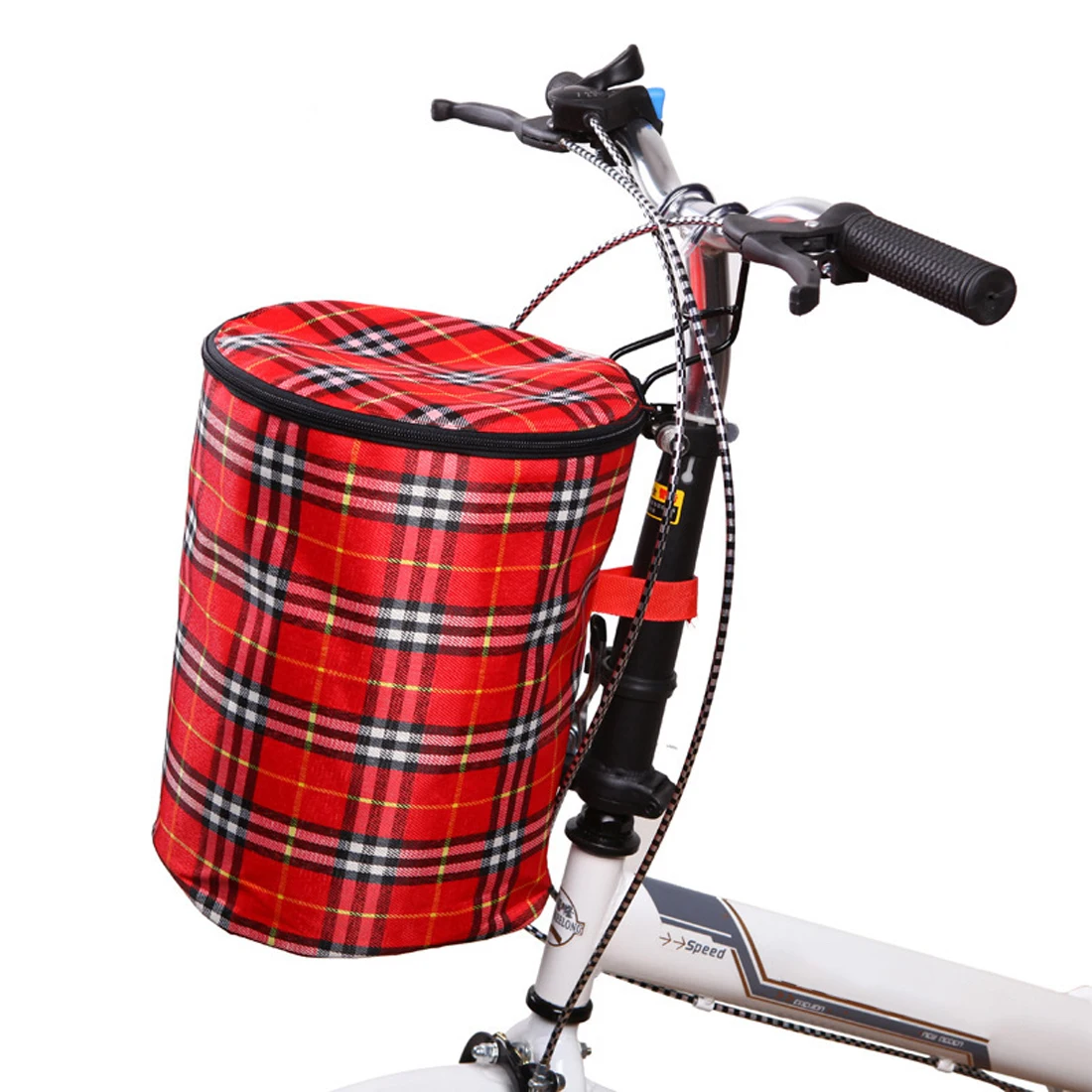 

Canvas Bicycle Basket Pouch Bicycle Front Bag Pet Carrier Bike Bags With Zipper Lid Cycling Top Tube Frame Front Carrier Bag