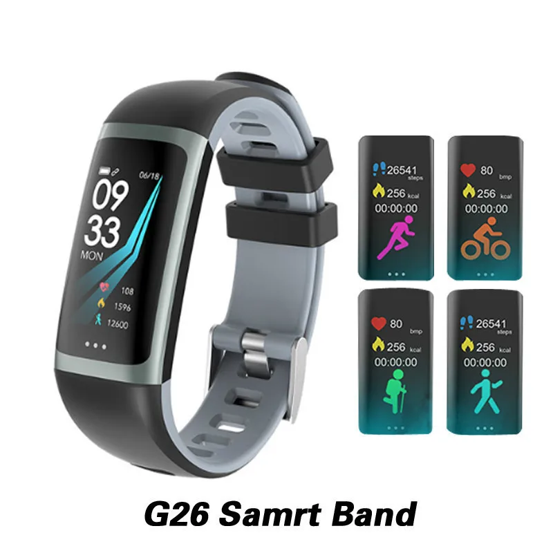 

G26 Smart Bracelet P67 Waterproof Heart Rate Blood Pressure Oxygen Fitness Bracelet Multi Sport Mode color For Apple Iphone