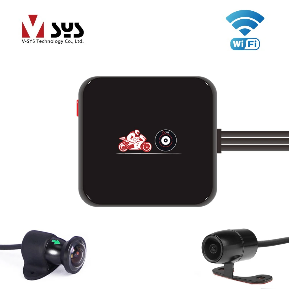Goede SYS M6L WiFi Front 1080 p + Achter 720 p Dual Motorfiets Camera System 170 Graden Groothoek Lens Motorfiets DVR Dash Cam
