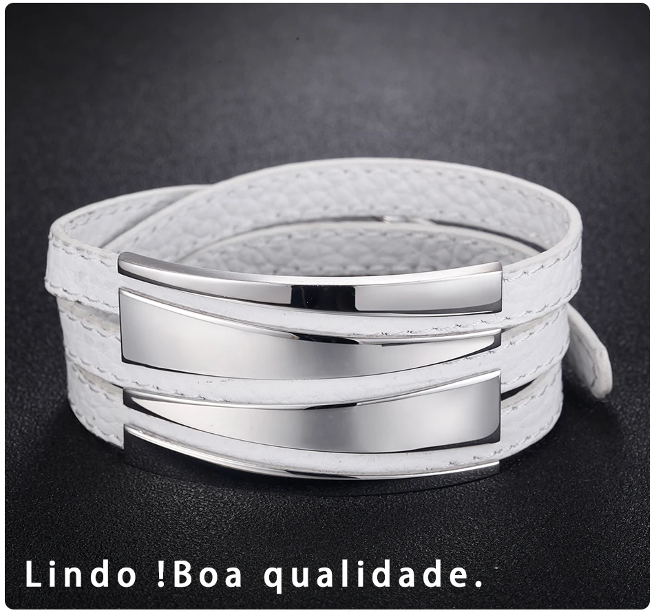 wide leather bracelets (6) pc