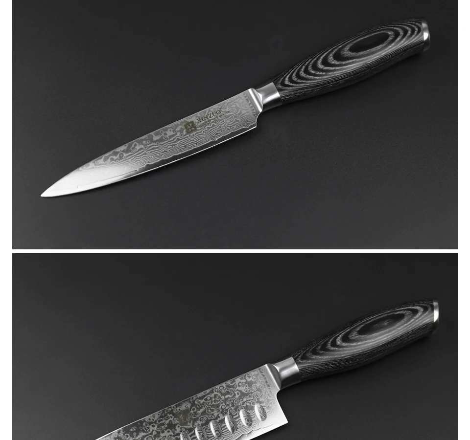 XINZUO 5 шт. набор кухонных ножей 67 слоев японские VG10 Дамасская сталь шеф-повара Кливер Santoku нож для очистки овощей Pakka деревянная ручка