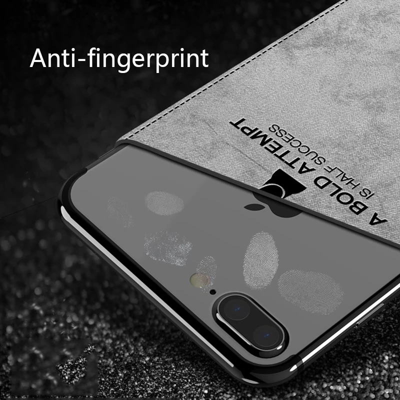 Мягкий тканевый текстурный чехол для телефона iPhone X 8 Plus бампер из ТПУ с рисунком