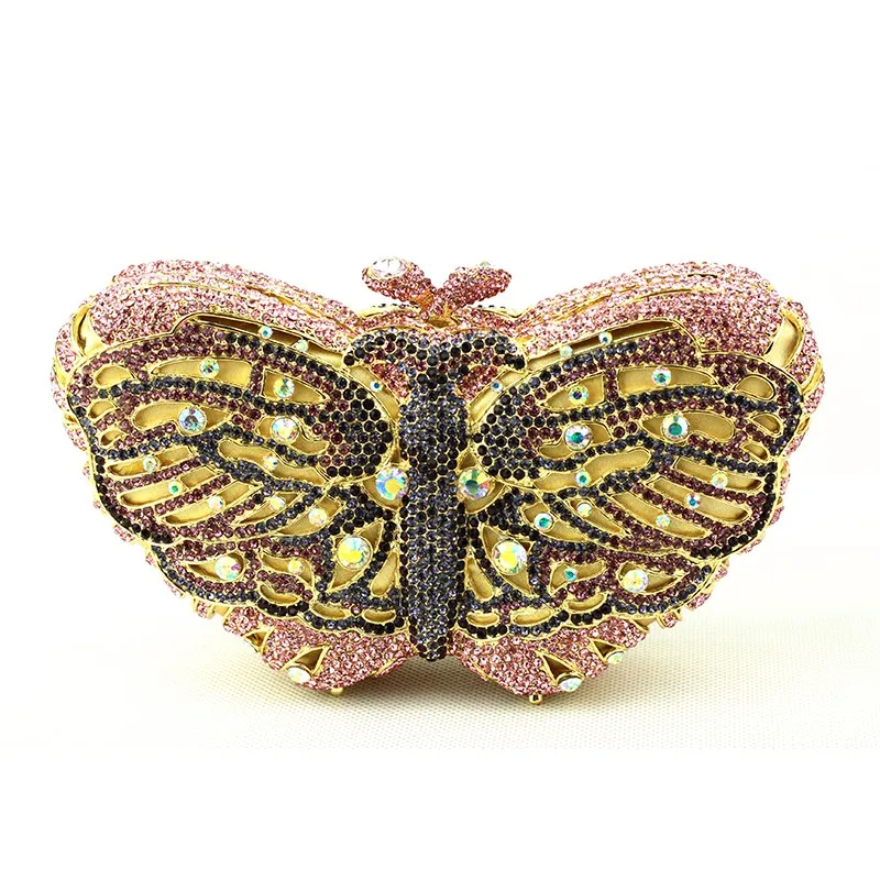 pink butterfly clutch bag