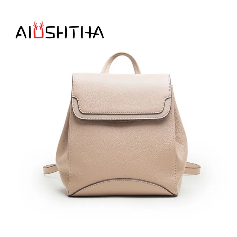 

Genuine Leather Women Backpack Back Pack Bag Bookbag Ladies Girls Vintage Famous Brand Korean Fashion Laptop Anti Theft Backpack