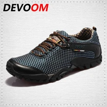 DEVOOM Breathable Mens Casual Shoes Fashion hinking Shoes Air Mesh Lightweight Outdoor beach Shoe Male Walking Footwear Sapatos