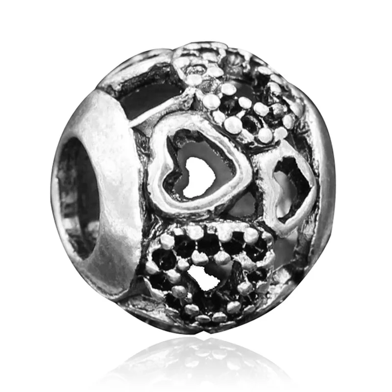 Free Shipping New Korean Silver Open Your Love Heart European Bead