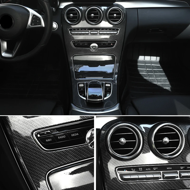 Центральная консоль панель украшения крышка отделка углеродного волокна цвет 2 шт для Mercedes Benz C class W205-/GLC X253