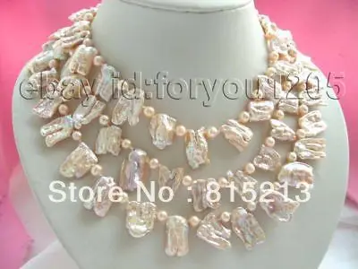 

ddh001800 51" Natural 24mm Pink Round Biwa Pearl Necklace!