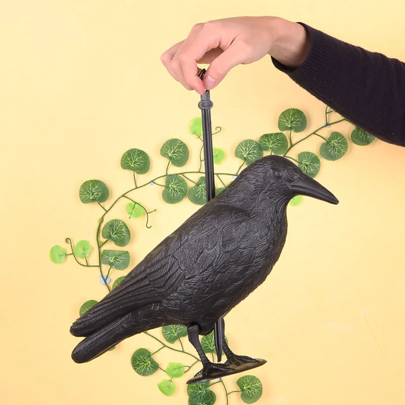 Наружная пластиковая ворона-приманка для охоты с черным покрытием, подставка для всего тела, Охотничьи аксессуары, Реалистичная 3D приманка для вороны, притягивающая охоту
