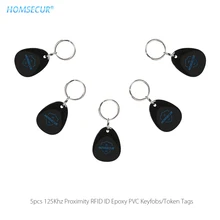 HOMSECUR 5 шт. 125 кГц Близость ID карта Токен метка брелки для ключей высокое качество для контроля доступа и других ID-ридер использования