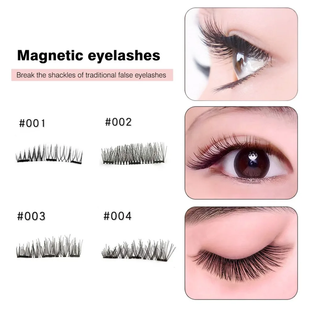 1 Set False Eyelashes Lashes Three Glue Free Fake Eye