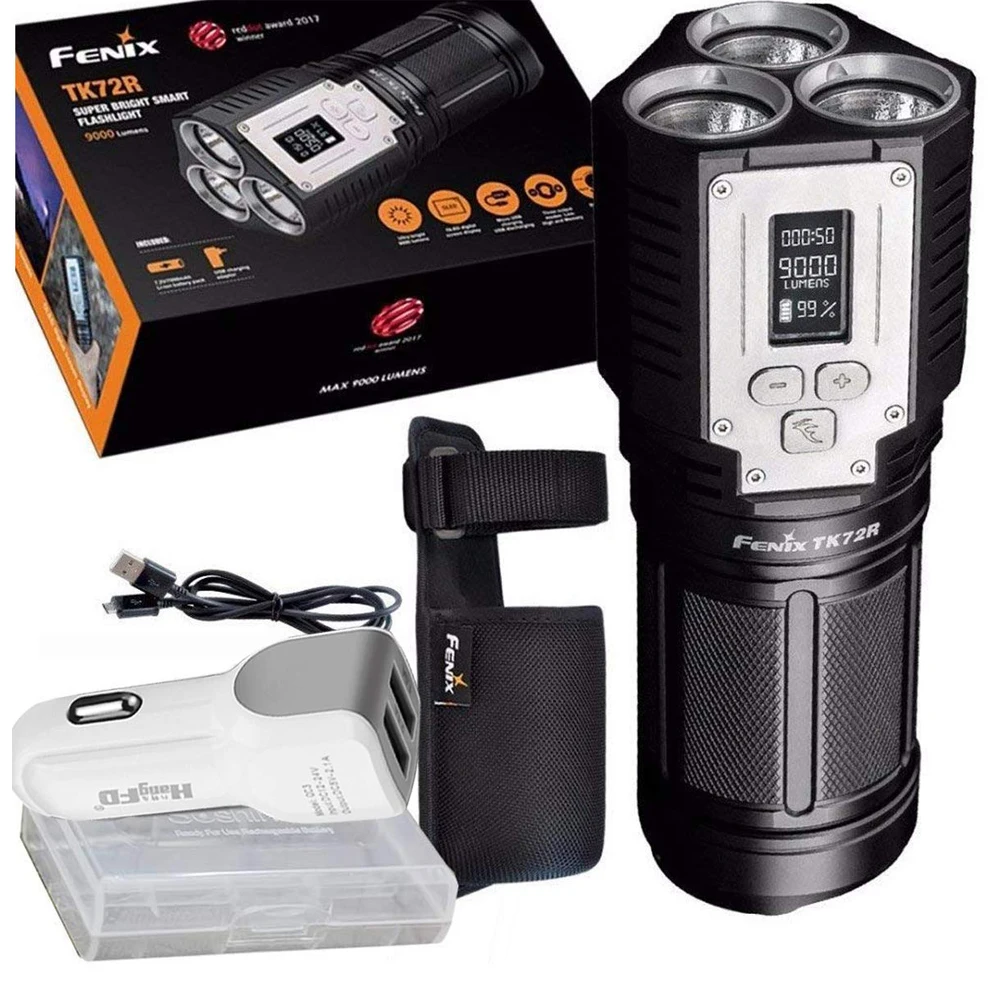 

2018 Fenix TK72R 9000 Lumen 3x CREE XHP70 LED Digital OLED Display Rechargeable Searchlight Flashlight