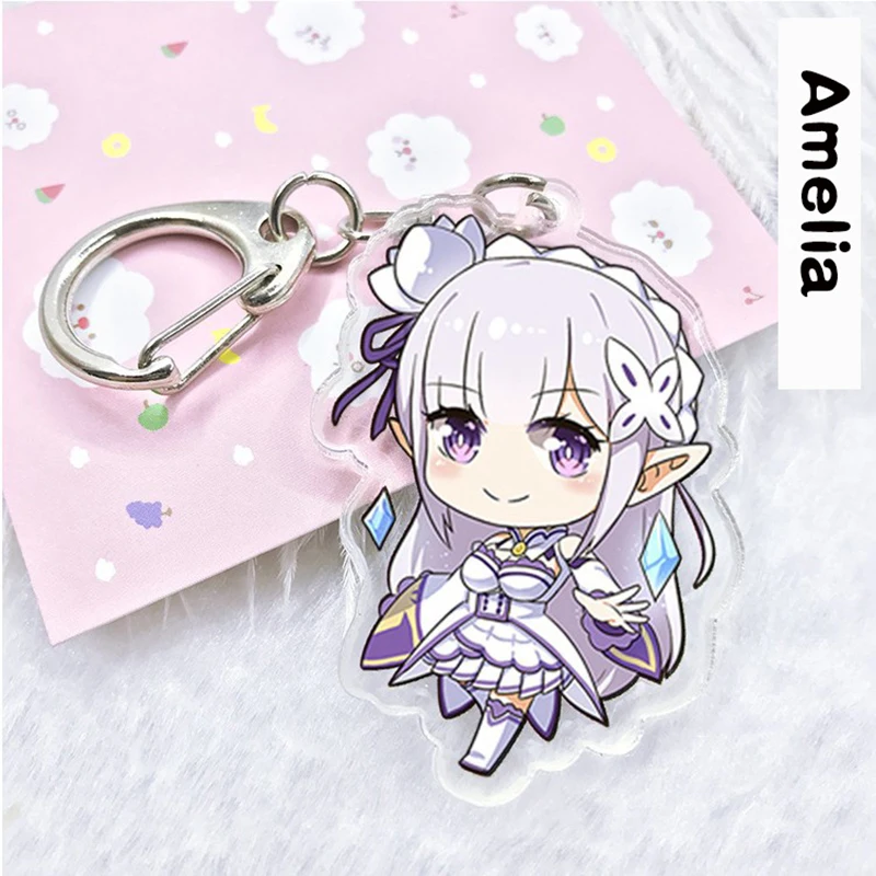 

ZHAIDIANSHE anime keychain Amila Ram Rem figure pendant collectible toys for children Re:zero