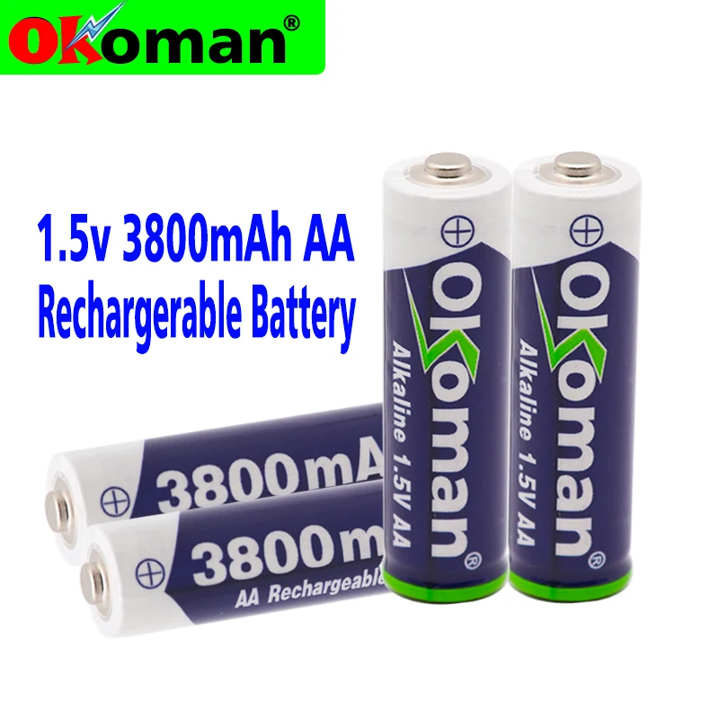 Новая бирка 3800 MAH аккумуляторная батарея АА 1 5 V. Перезаряжаемая новая Alcalinas drummey