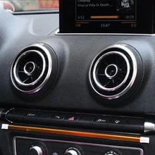 Acessórios interiores do carro para audi a3 2014-2018 q2 2018 instrumento mesa ar condicionado tomada de alumínio adesivos decorativos