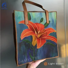 GAMYSTYE печатных Искусство граффити оранжевый цветок лилии Сумки из кожи для Для женщин Сумки женская сумка пользовательские подарок