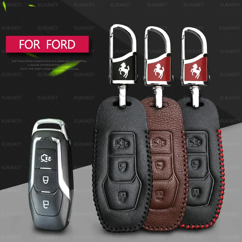 Genuine Leather Car Key Cover Holder For Ford Mondeo Key Case For Smart