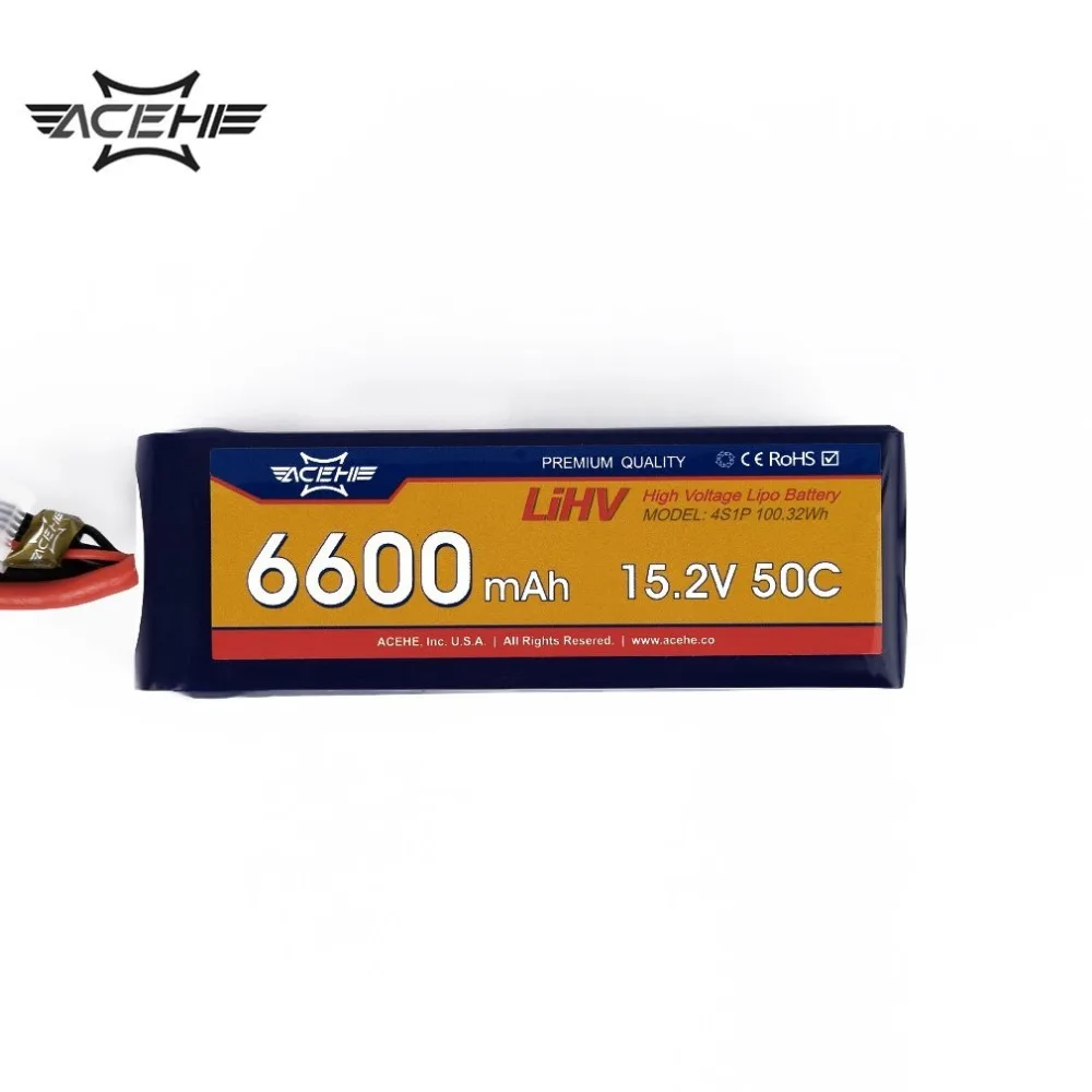 

1pcs ACEHE 15.2V 6600mAh 50C 4S1P 100.32Wh with XT60 Plug High Voltage Lipo Battery