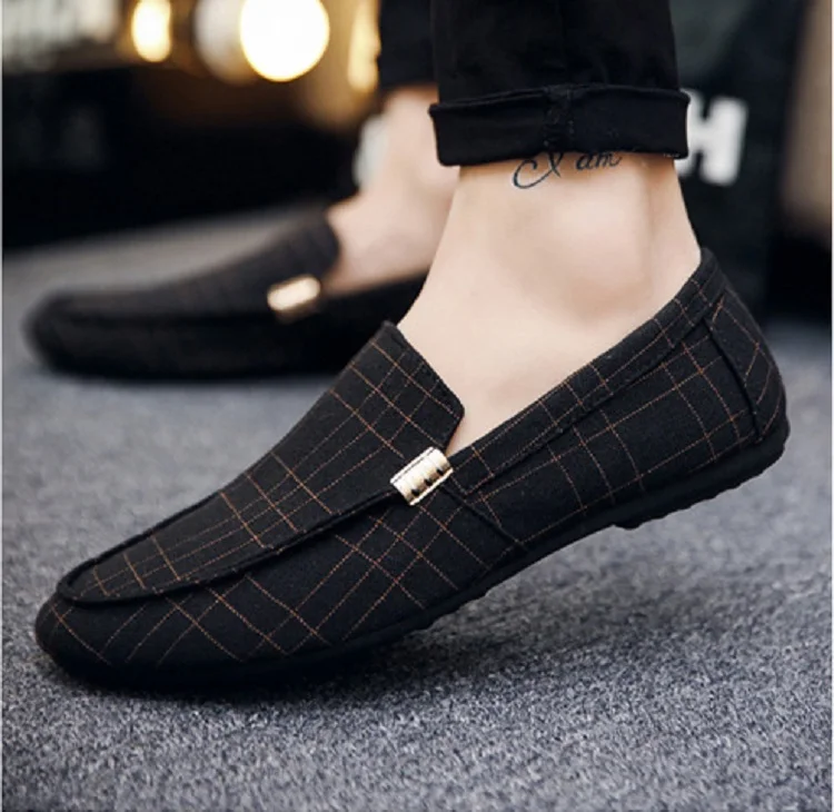 New Summer Man Casual Shoes Breathable Wear-resistant massage Canvas Fashion Solid Color Hard-Wearing Korean Flat Shoes Male (7)