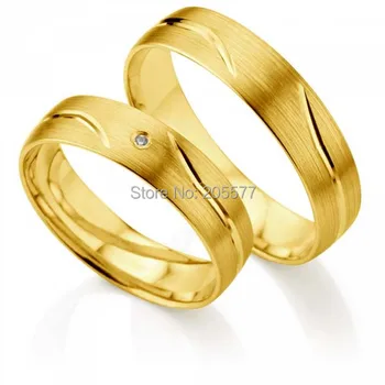 

Classic western European Style yellow gold plating titanium jewerly rings wedding rings