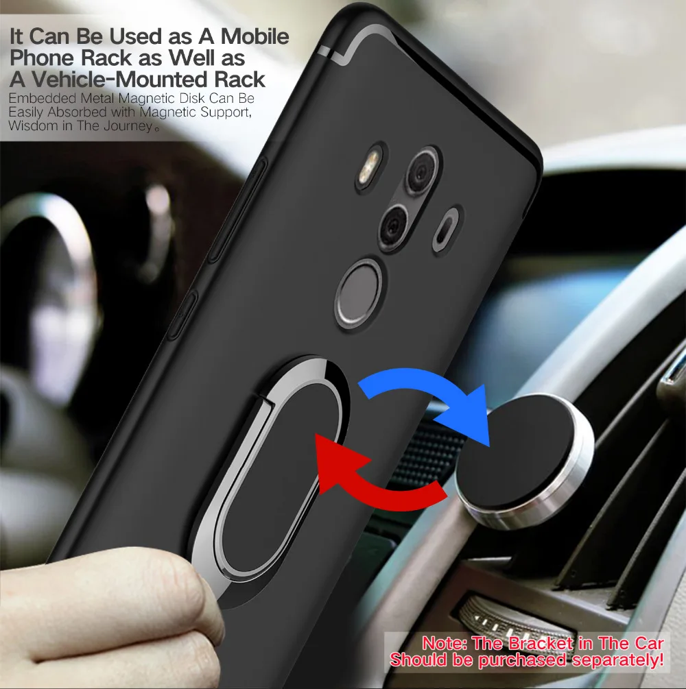

For huawei mate 10 Pro case Slim Soft silicon Cover Car Phone Adsorption Kickstand Cases For huawei mate 10 Stand Holder Cover