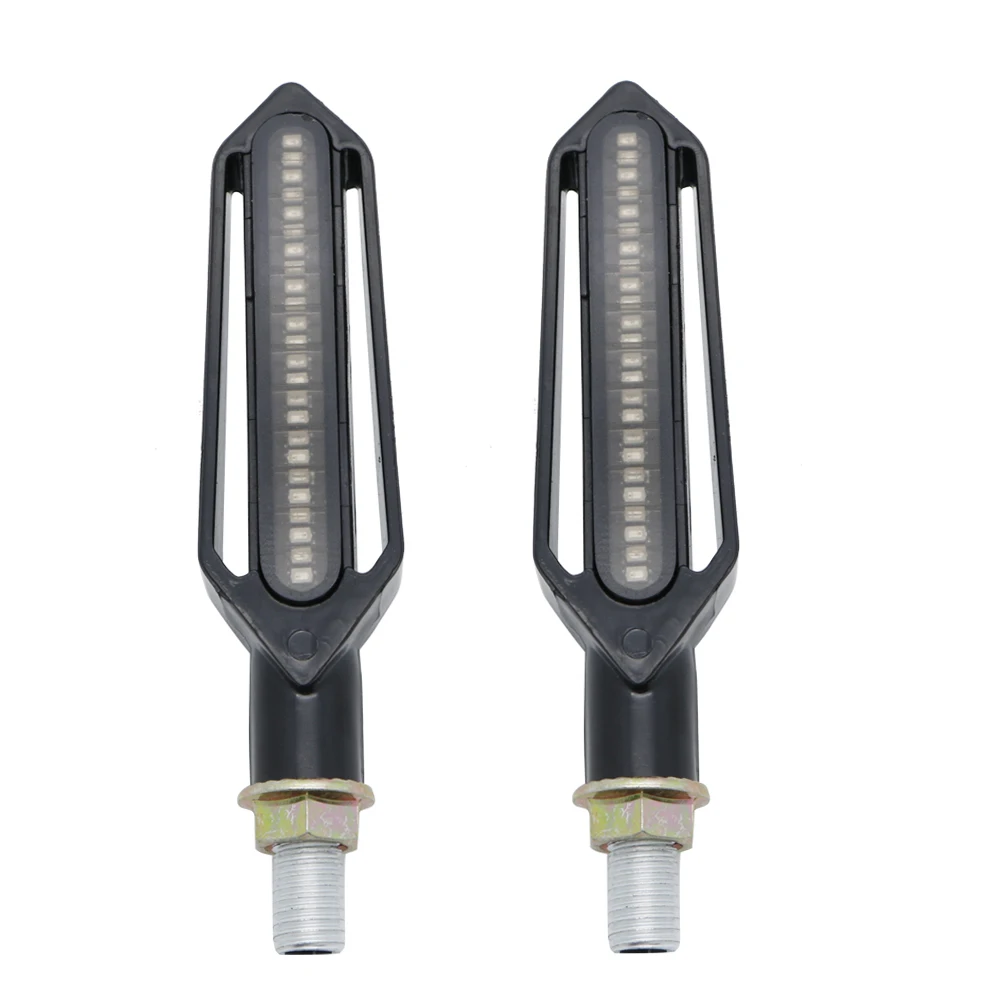 New 4PCS LED Motorcycle Turn Signal Light Flowing Water Indicator Lighting White DRL Indicators Blinker Flicker Flash Brake Lamp (1)