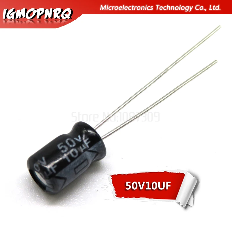 50 шт. 50V10UF 5*7 мм 10 мкФ с алюминиевой крышкой 50В 5x7 Алюминий электролитические