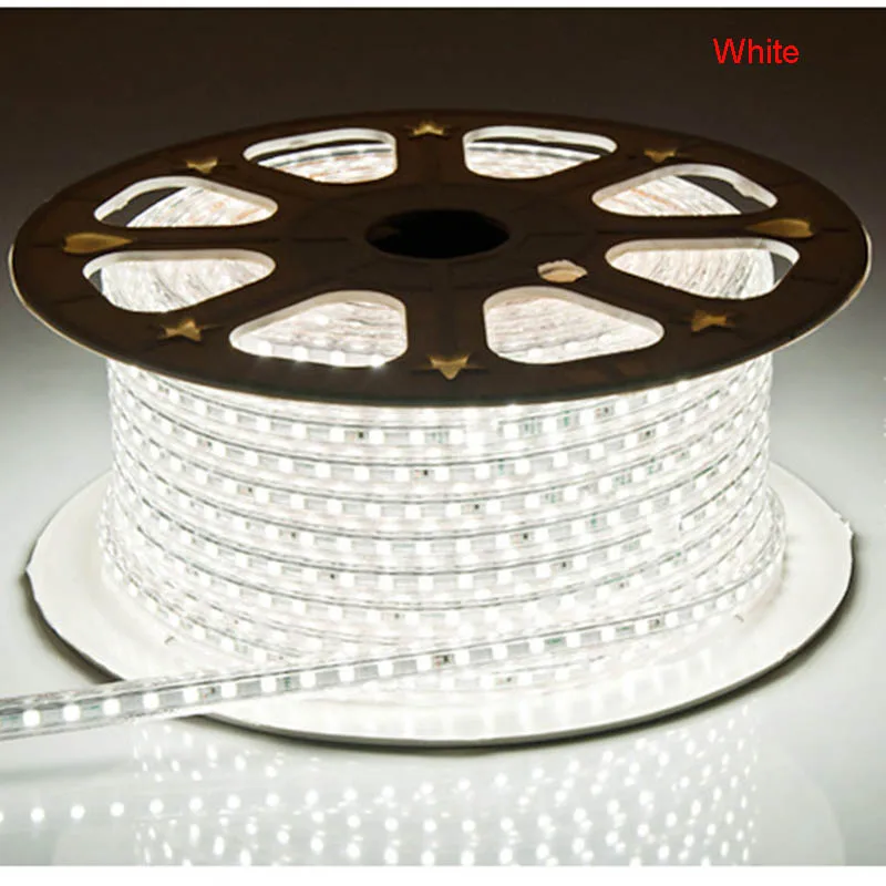 buy 5M Led strip 5050 with Power Plug 5050 chip AC220V flexible led light 300leds Waterproof home decoration christmas strip JQ