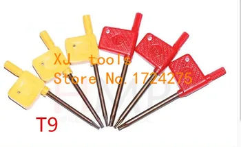

Free Shipping 20Pcs T9 Screw Driver Screwdriver for Plum blossom wrench ,red flag wrench for numerical control tools