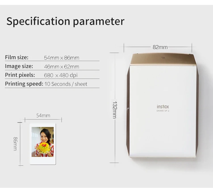 Fujifilm Instax Share SP-2 мобильный смартфон принтер мгновенной фотографии Instax принтеры серебро/золото с Instax Мини пленки наборы