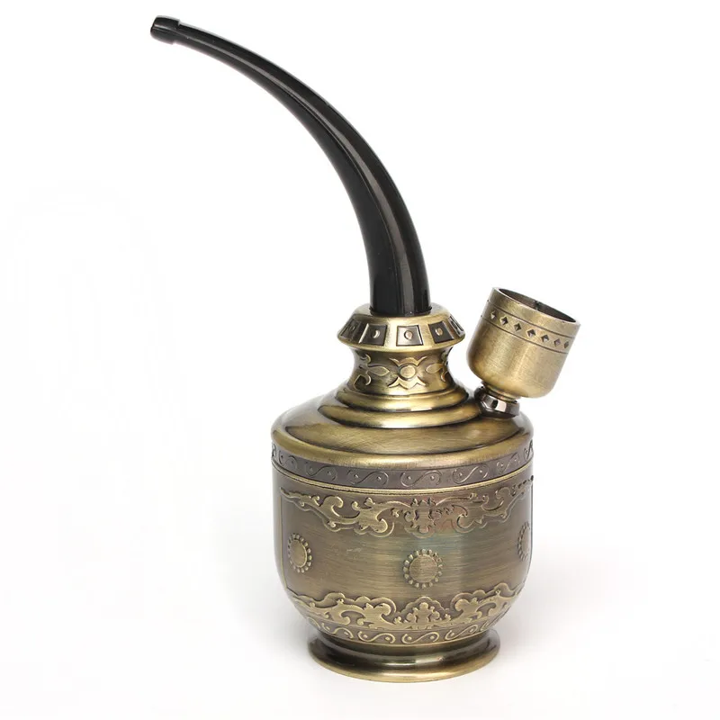 1pc Bronze Water Smoking Pipe Shisha Hookah Pipes Cigarette Holder Pipe Hookah Smoking Filter