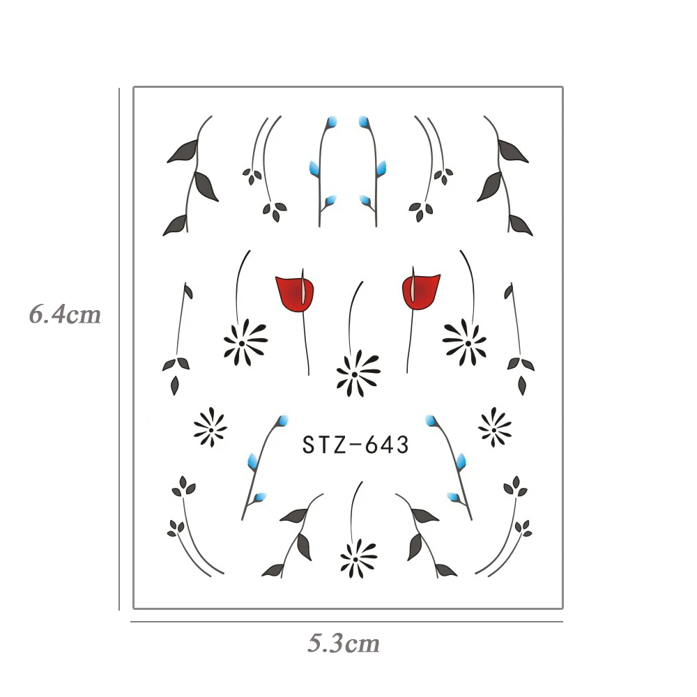 1 шт стикер для дизайна ногтей переводные наклейки с водой простые раскрашивающиеся Цветочные маникюрные Слайдеры для украшения ногтей водяные знаки обертывания BESTZ643
