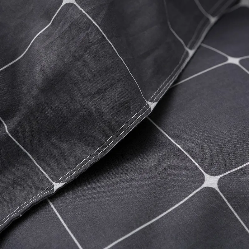 Solstice Home Textile Dark Gray Bedding Set Geometric Plaid Simple Duvet Cover Pillowcase Adult Teenage Man Bed Linen No Sheet Solstice Home Textile Dark Gray Bedding Set Geometric Plaid Simple Duvet Cover Pillowcase Adult Teenage Man Bed Linen No Sheet