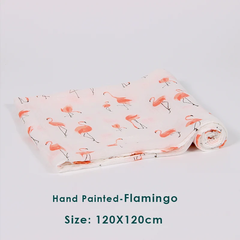 Summitkids ребенку бамбуковое детское одеяло для новорожденных банное Полотенца муслин пеленать мягкие детские пеленать Обёрточная бумага фотографии Одеяло кормящих - Цвет: Flamingo