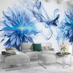 Пользовательские фрески обои 3D абстрактный Книги по искусству синий смога фото настенная живопись Гостиная ТВ диван фон Декор стены Papel де