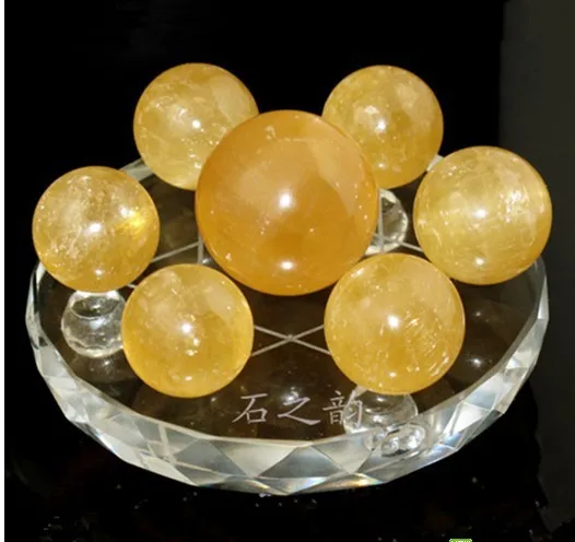 7 Природный кальцит кварц хрустальный шар с подставкой