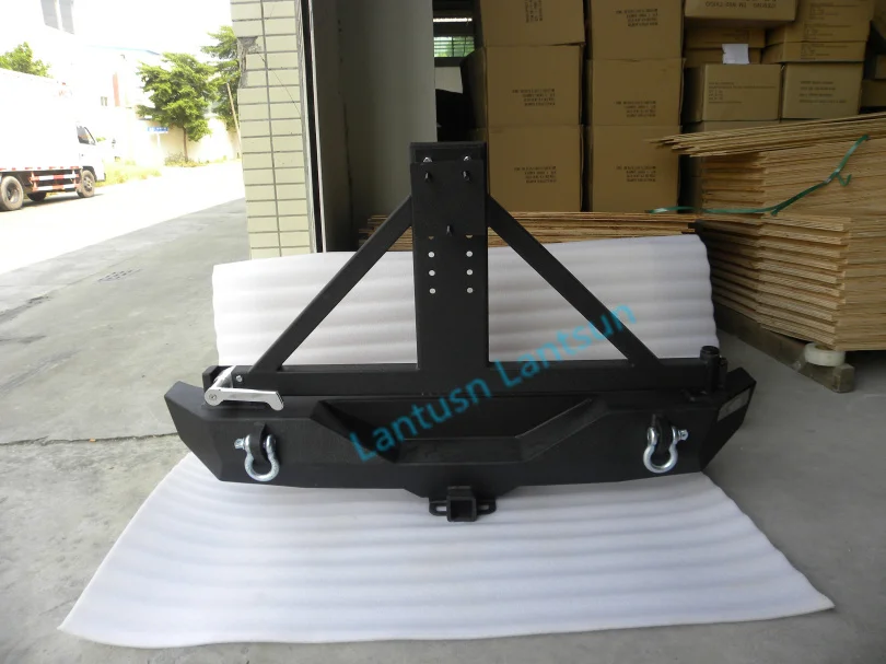 one set J46 black steel rear bumper with tire carrier fits