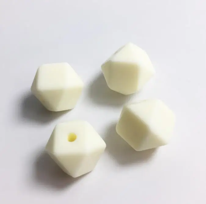 100pc Hexagon Silicone Beads Teething Baby Chewing Bead Teeth Necklace Bead Diy Chewable Silicone Mini Geometric bead 