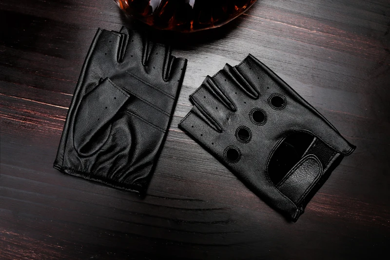 Svadilfari Модные мужские настоящие перчатки из оленьей кожи на запястье половинчатые перчатки для вождения для взрослых без пальцев из натуральной кожи guantes