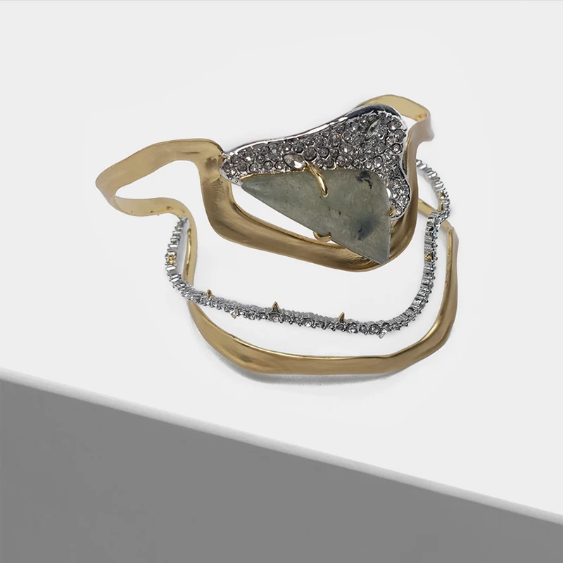 

Irregular line design retro shiny bangles