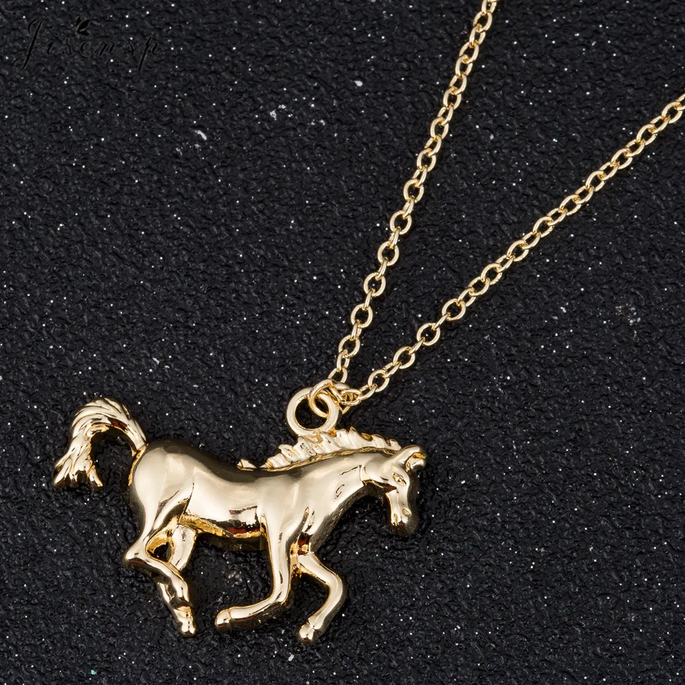 Jisensp 2019 New Arrival Swift Horse Pendant Necklace Fashion Jewelry for Women Men Lucky Running Long Chain Gift | Украшения и