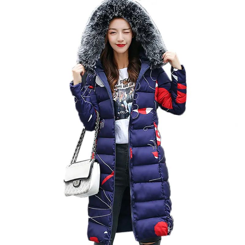 Printing Plus size Women Winter Coat 2017 New Down cotton