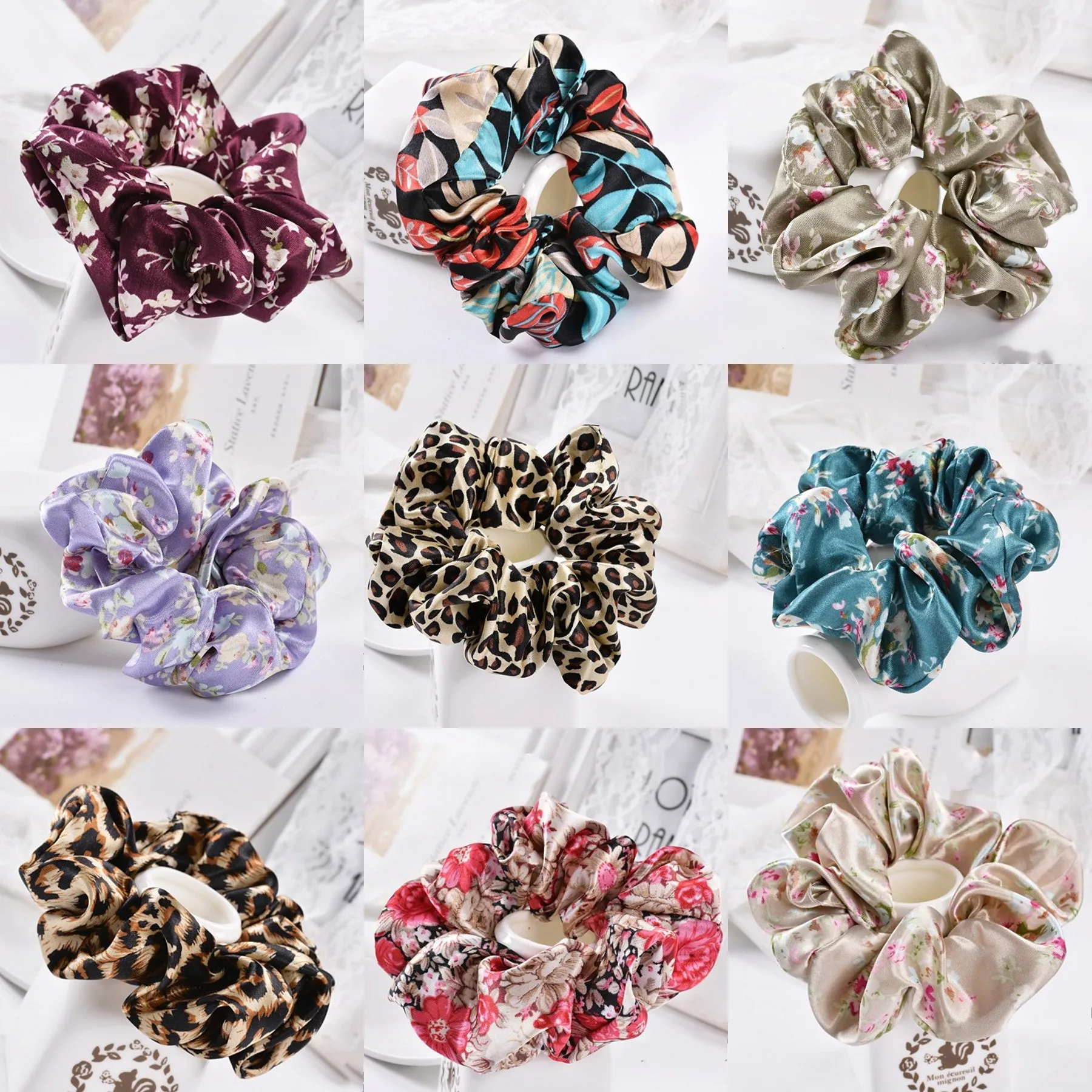 

High Quality Leopard Hair Scrunchies Girls Elastic Hair Rope Band Female Hair Accessories Velvet Scrunchies Ponytail Holder