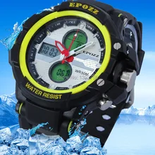 2015 Epozz Relojes Де Marca Спортивные Часы Мужчины Двойной Дисплей Ежедневно Водонепроницаемый Сигнализация Секундомер Военные Наручные Часы