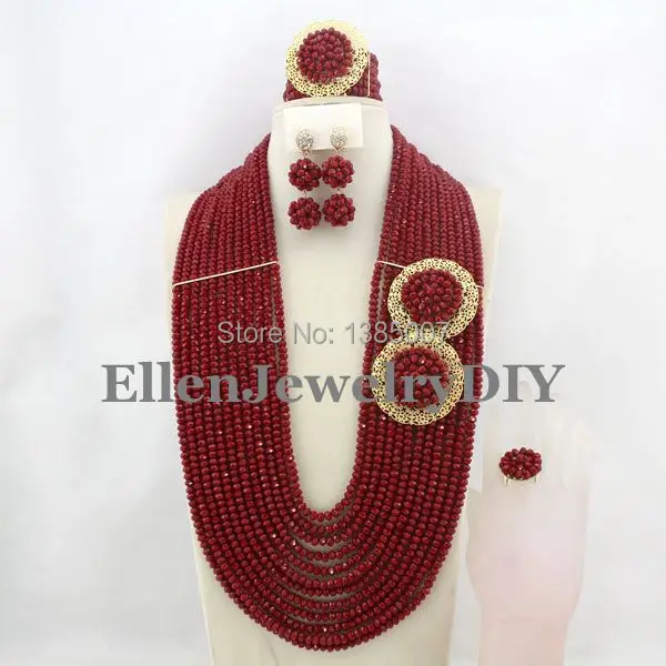 

2019 Jewelry Sets Nigerian Wedding African Beads Crystal Bridal Jewelry Sets African Jewelry Set Free Shipping W7172